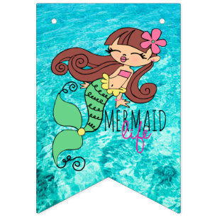Banderines Banner de Bunting de Mermaid Life Fiesta