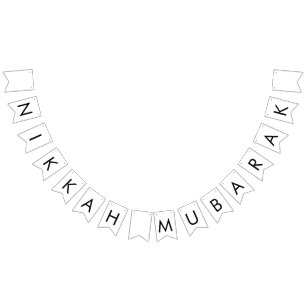 Banderines Banner de Bunting de Nikkah Mubarak Pennant