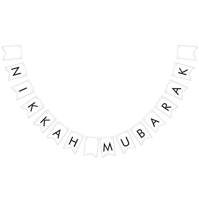 Banderines Banner de Bunting de Nikkah Mubarak Pennant (Todo)