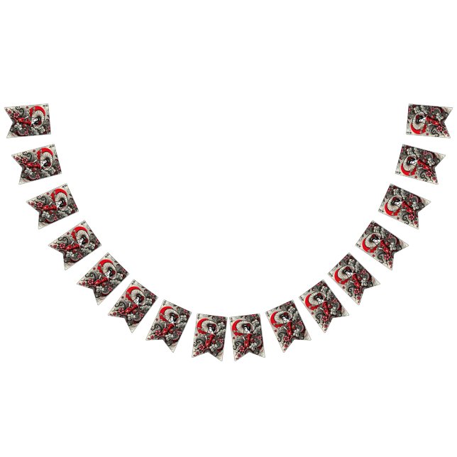 Banderines Banner de Bunting del Dragon Gótico Rojo (Todo)