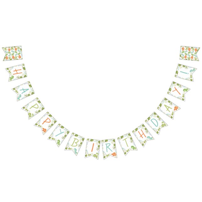 Banderines Banner de Bunting Dinosaur (Todo)