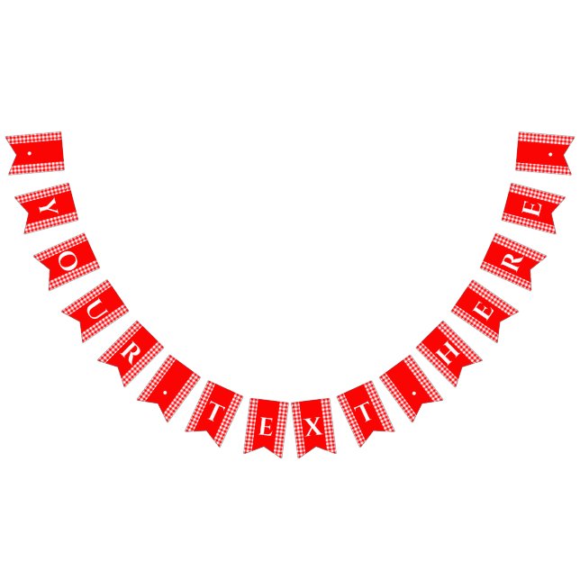 Banderines Banner de Bunting en Monograma de Red Gingham (Todo)