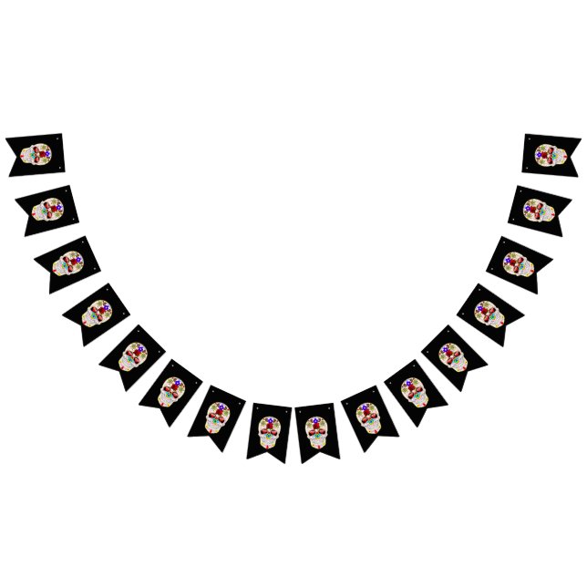 Banderines Banner de Bunting Fiesta Swallowtail AZÚCAR SKULL (Todo)