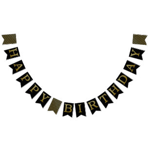 Banderines Banner de bunting Gold Happy Birthday