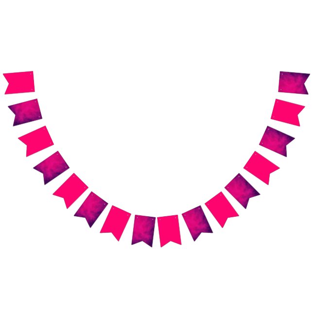 Banderines Banner de Bunting Hot Pink Purple Mix - Personaliz (Todo)