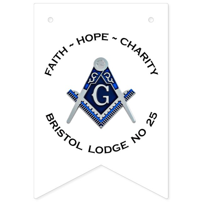 Banderines Banner de Bunting Masónico Bristol No 25 (Primera bandera)