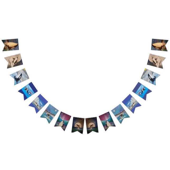 Banderines Banner de Bunting Orca (Todo)