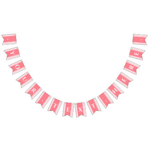 Banderines Banner de Bunting Picnic en Monograma de Gingham R