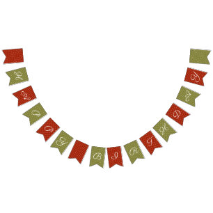 Banderines Banner de bunting Red And Green Happy Birthday