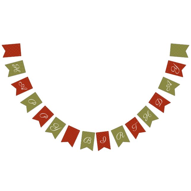 Banderines Banner de bunting Red And Green Happy Birthday (Todo)