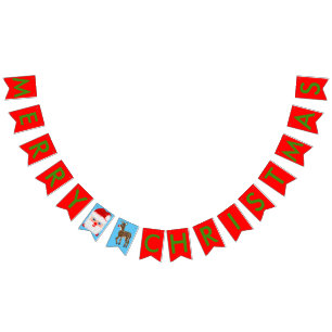 Banderines Banner de Bunting rojo para navidades de Santa Rei