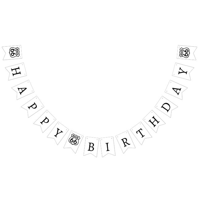 Banderines Banner de Bunting Route 66 (Todo)