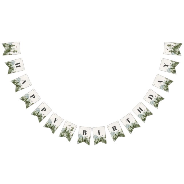 Banderines banner de cumpleaños de bosque de bosques del parq (Todo)