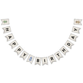 Banderines Banner de cumpleaños de Robot y Gears