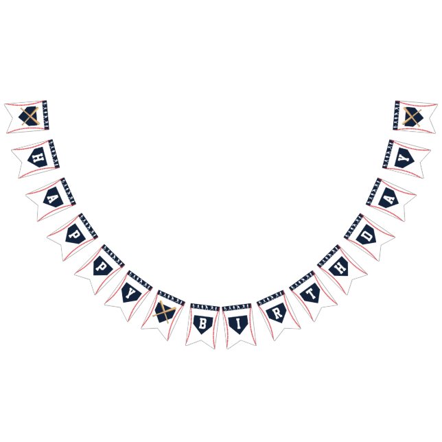 Banderines Banner de cumpleaños del béisbol (Todo)