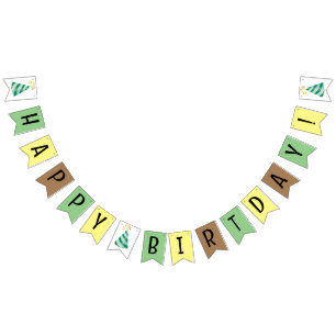 Banderines Banner de cumpleaños feliz
