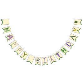 Banderines Banner de cumpleaños feliz de flor silvestre