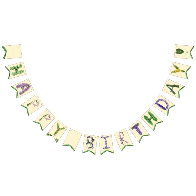 Banderines Banner de cumpleaños feliz de flor silvestre (Todo)