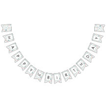 Banner de cumpleaños feliz de flor silvestre