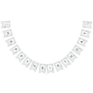 Banderines Banner de cumpleaños feliz de flor silvestre