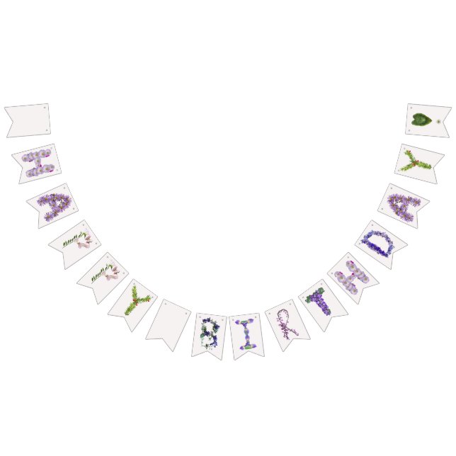 Banderines Banner de cumpleaños feliz de flor silvestre (Todo)