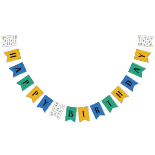 Banderines Banner de cumpleaños feliz de la construcción de c