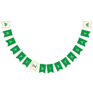 Banderines Banner de cumpleaños feliz de Rana Cuta