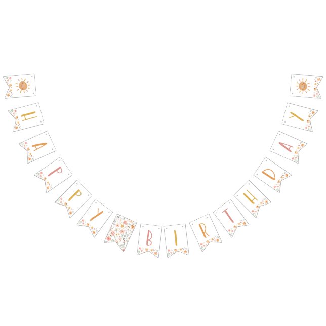 Banderines Banner de cumpleaños Little Sunshine Happy (Todo)