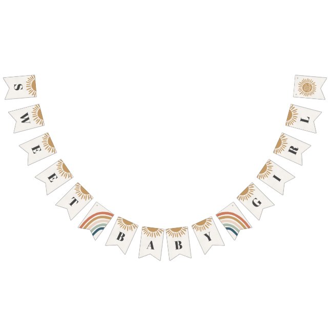 Banderines banner de ducha de bebé de sunshine boho (Todo)