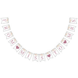 Banderines Banner de ducha de novia floral de Rubor