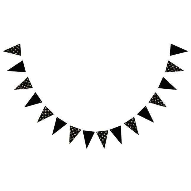Banderines Banner de Fiesta de brillo lunar (amarillo negro y (Todo)