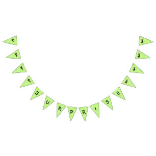 Banderines Banner de Fiesta de Bunting Lime Green Dachshund