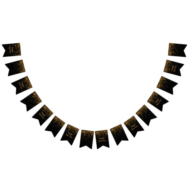 Banderines Banner de Fiesta de Fiesta de Año Nuevo negro y Pu (Todo)