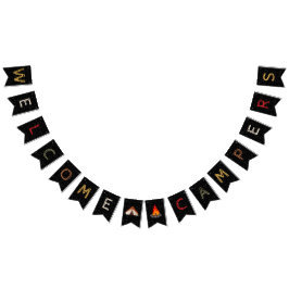 Banderines Banner de la Bunting de los Campers de bienvenida