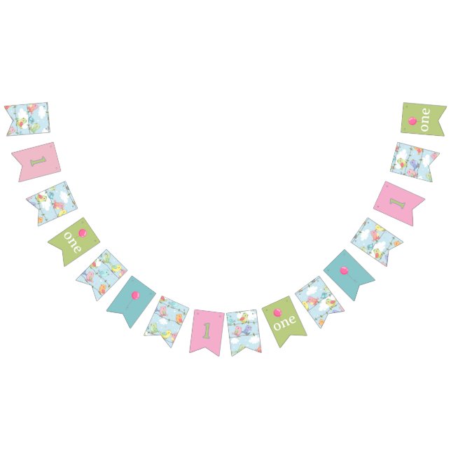 Banderines Banner del número de cumpleaños de las aves (Todo)