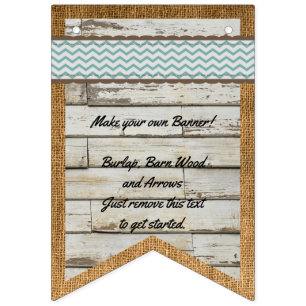 Banderines Banner DIY Barn Wood y Burlap Background Bungalows