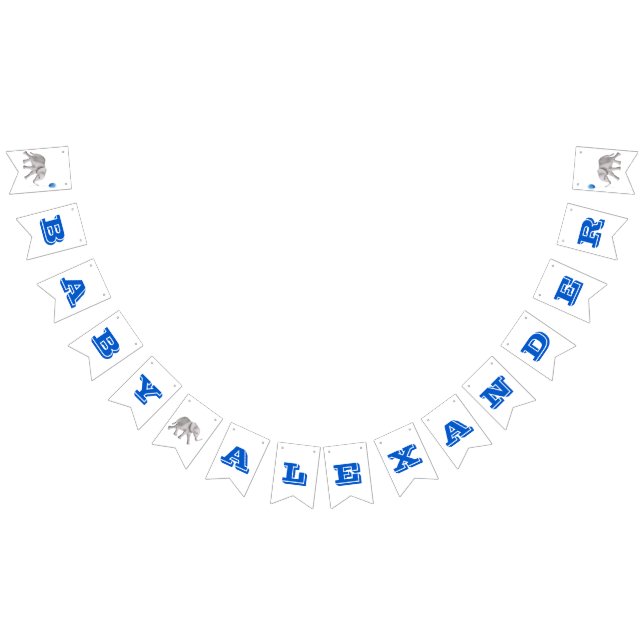 Banderines Banner elefante Baby Shower Banner Bunner Flags (Todo)
