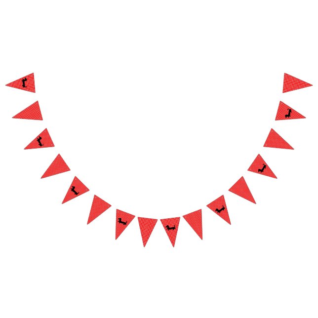 Banderines Banner Fiesta de Bunting de Dachshund rojo y blanc (Todo)
