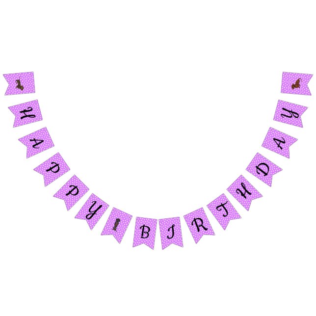 Banderines Banner Fiesta de Bunting Purple Dachshund (Todo)