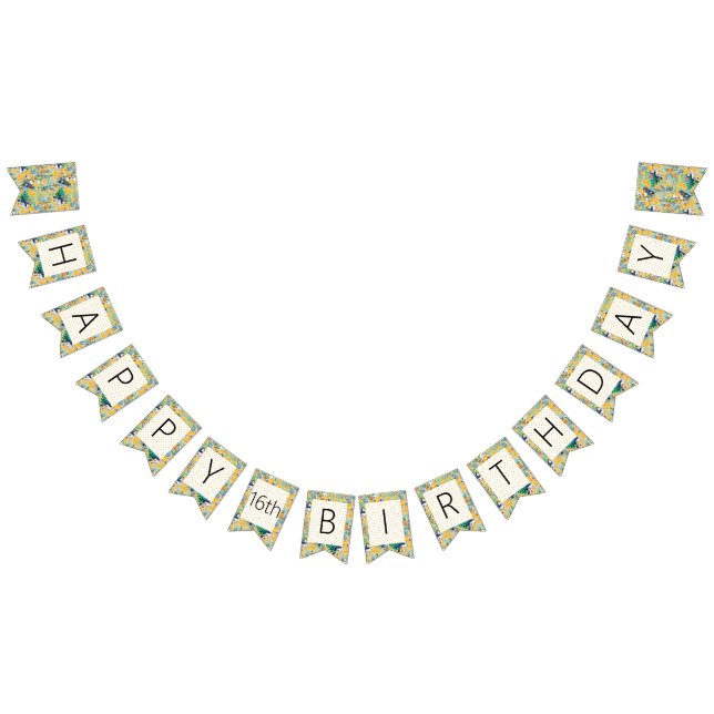 Banderines Banner Fiesta Luau | Turcanos y piña (Todo)