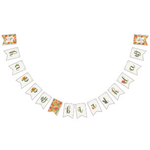 Banderines Banner floral 18 de feliz cumpleaños