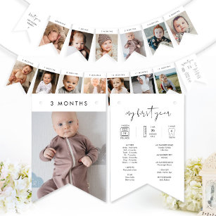Banderines Banner fotográfico mensual STELLA Baby First Year