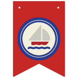 Banderines Banner Náutico Rojo, Blanco y Azul