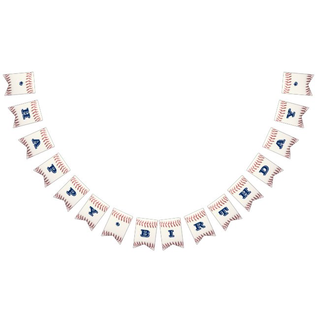 Banderines Banner Personalizado azul de béisbol (Todo)