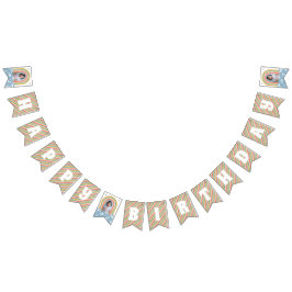 Banderines Banner retro de Bunting Rainbow & Daisies