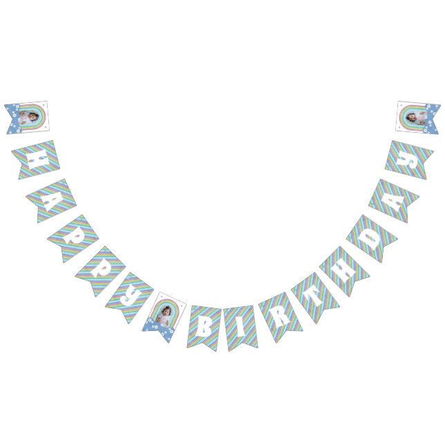 Banderines Banner retro de Bunting Rainbow & Daisies (Todo)