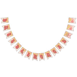 Banderines Banner retro de soltera de groovía deslumbrada y c