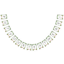 Banner tropical de Bunting con palmeras verdes y v