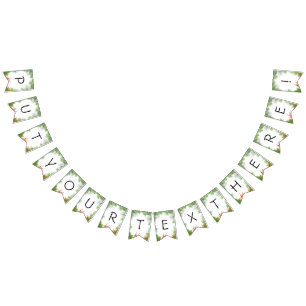 Banderines Banner tropical de Bunting con palmeras verdes y v