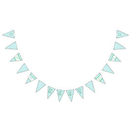 Banderines Banner verde y azul de Baby Shower Garland